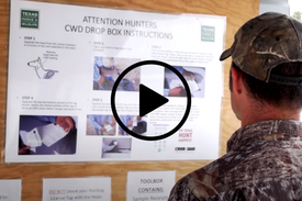 Hunter reading instructions at CWD Drop Box, video link 