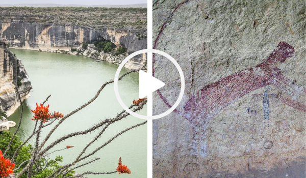 Seminole Canyon overlook and rock art, video link