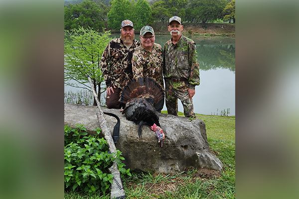 Big Time Bird Hunt winner and guides with his turkey harvest.