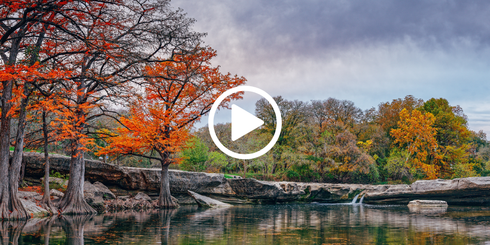 McKinney Falls in autumn, video link 