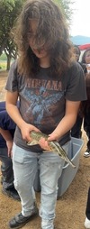 Picture of a student holding a gar