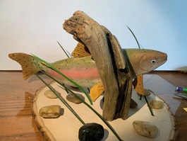 Picture of a Rainbow trout carving