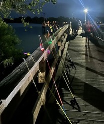 Picture of a fishing peer at night