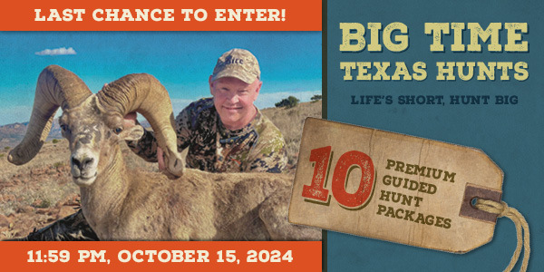 Big Time Texas Hunts - enter by Oct.15