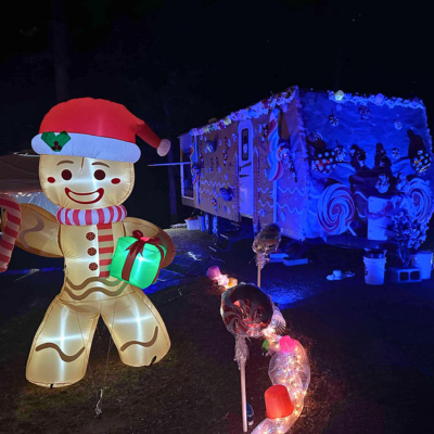 A decorated campsite at Atlanta State Park.