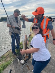 Picture catching a red fish
