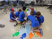 Scouts learning fishing skills