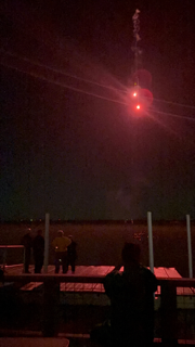 Flare glowing in the night