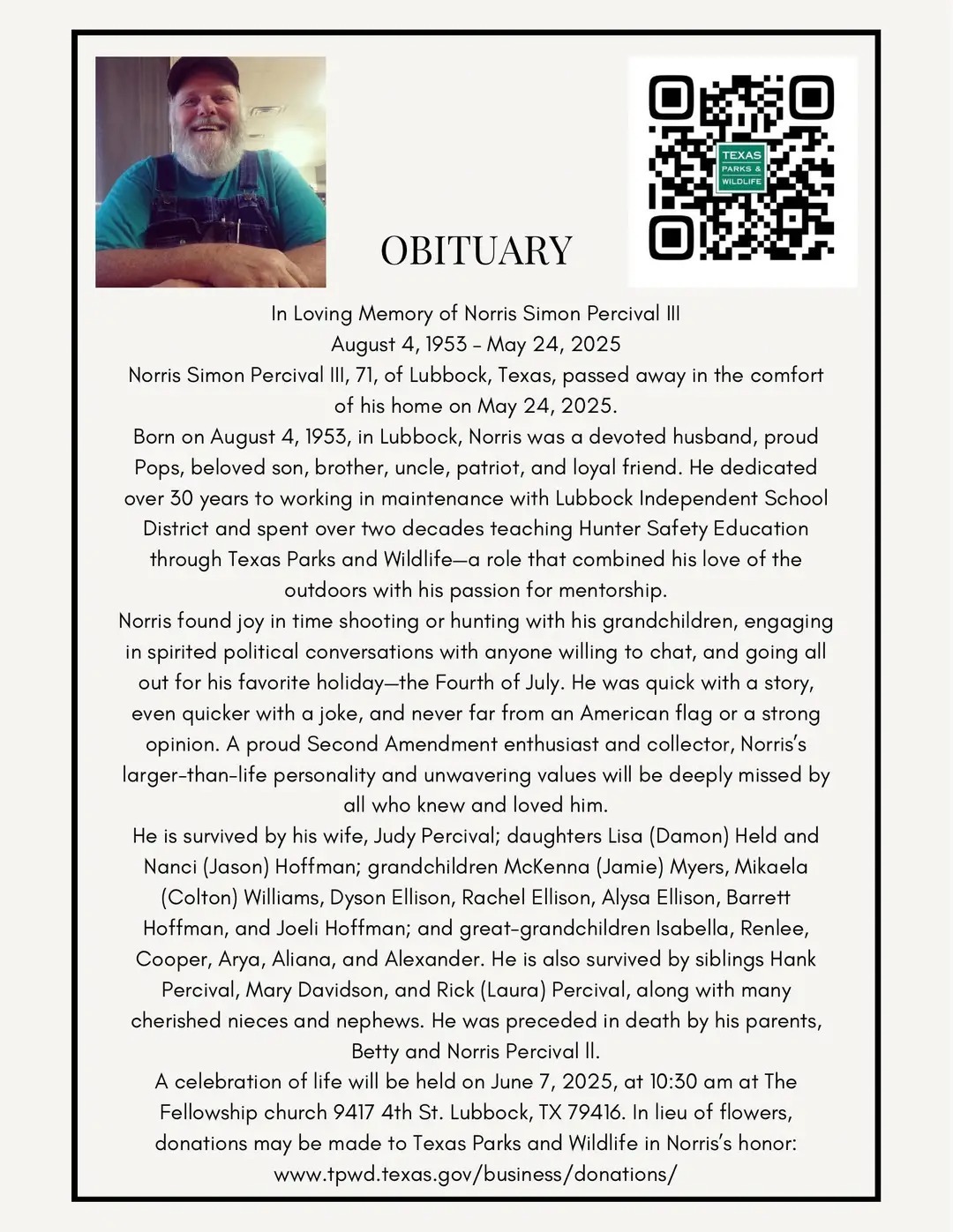Copy of instructor obituary