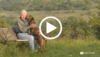 J. David Bamberger and his dog, video link