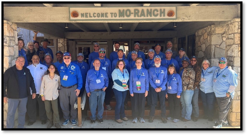 Picture of the Area Chiefs attending the annual training at Mo Ranch. 