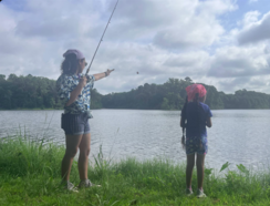 Picture of 2 girls fishing