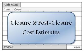 Closure & Post-Closure Cost Estimates Graphic