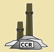 Coal stack with Coal Combustion Residual (CCR) abbreviation