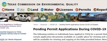 Pending Permit Applications Website Page