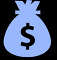 moneybag icon blue