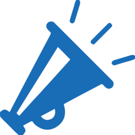 contact megaphone icon blue