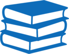 blue stack of books icon