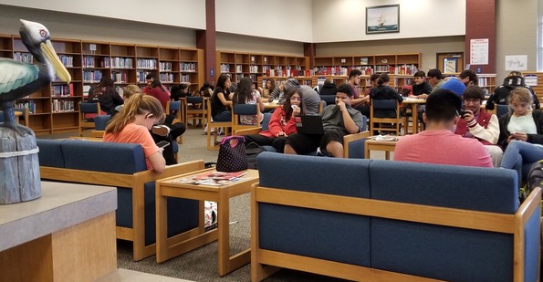 Library scene for Jan 2024 newsletter