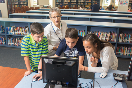 Students at the computer