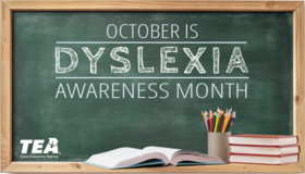 sign that states "October is Dyslexia Awareness Month" 