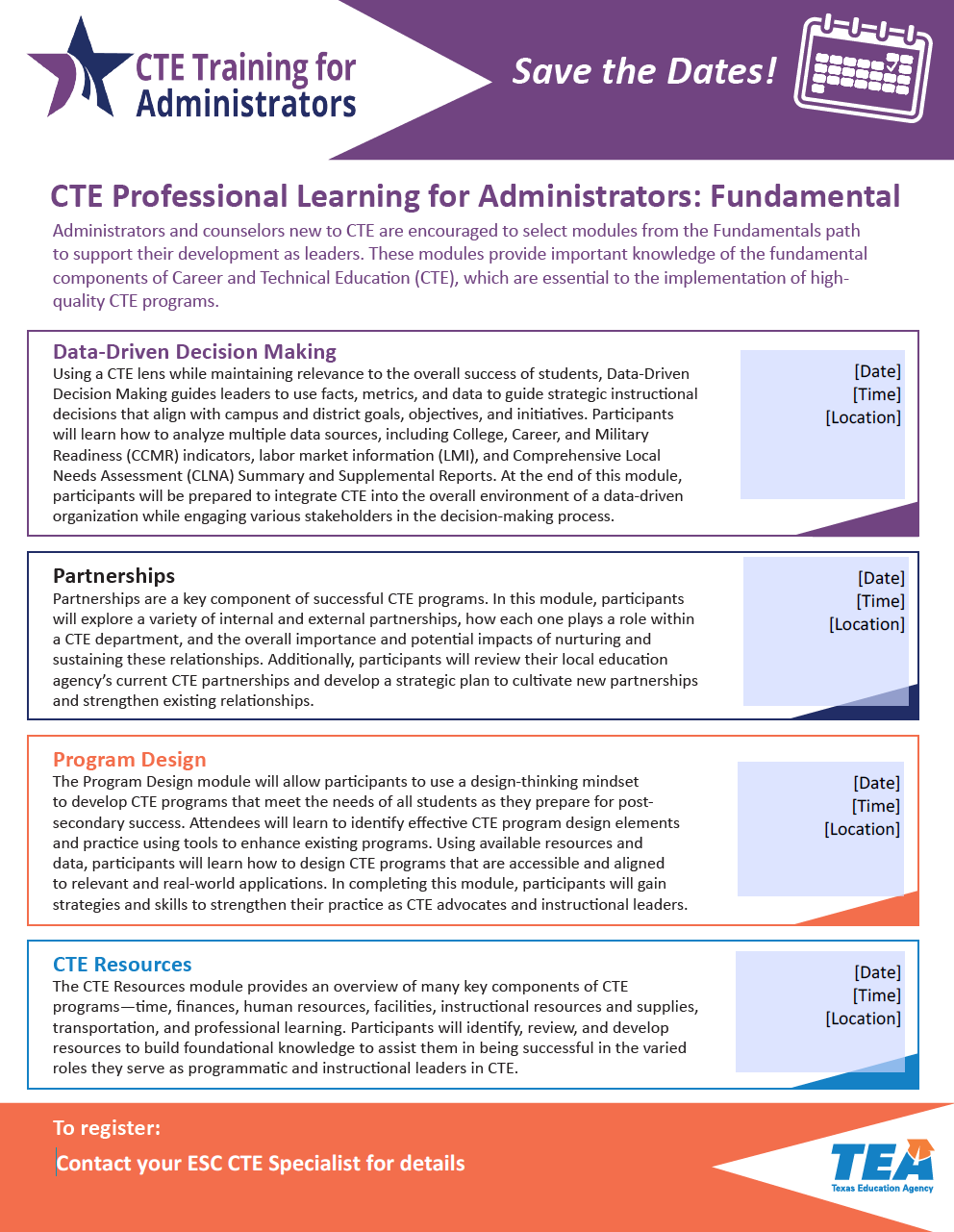 CTE Training for Administrators: Fundamental