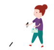 image of student with walking cane