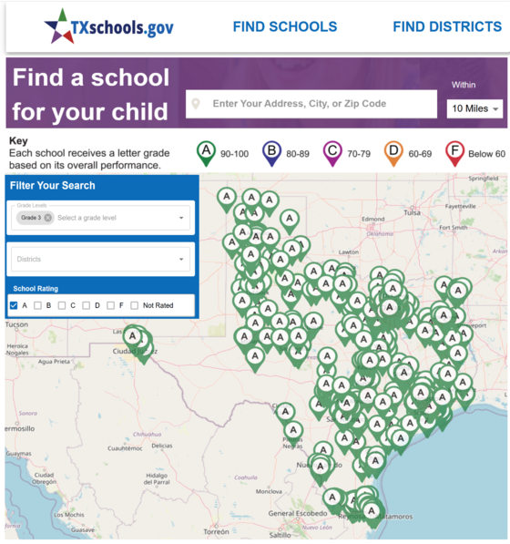TX Schools Map