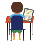 illustration of student using tablet