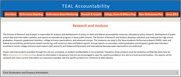 TEAL Accountability Screenshot 