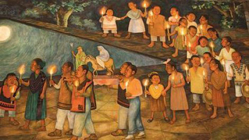 Diego Rivera mural depicting la posada