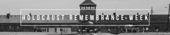 Holocaust Remembrance Week with Auschwitz Background