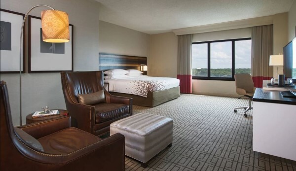 Hotel room at the Renaissance Austin Hotel