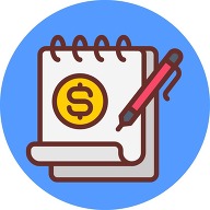 icon of dollar symbol on notepad