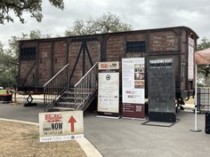 cattle car exhibit in Austin at Shalom Austin