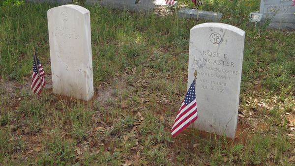 Historic grave of Rose E. Lancaster, WWI veteran