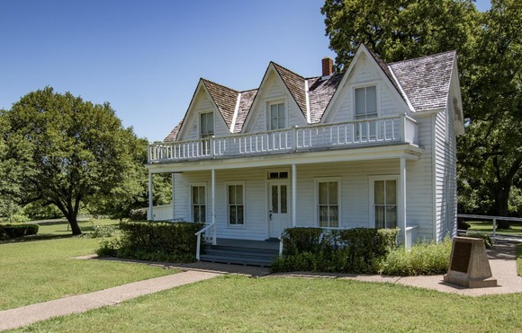 White modest frame home, birthplace of 34th U.S. President Dwight David “Ike” Eisenhower
