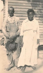 Black and white historic photograph of African American tenant farmers on the Bassett farm near Kosse, Texas