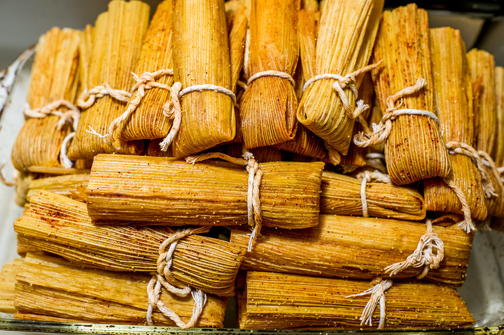 Tamales laid out