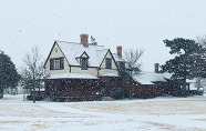 Ranch house in snow