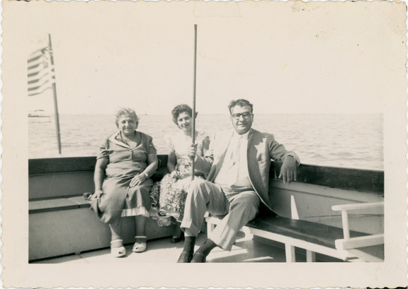 Black and white photo of a family