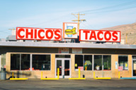 A small building selling tacos circa 1953 