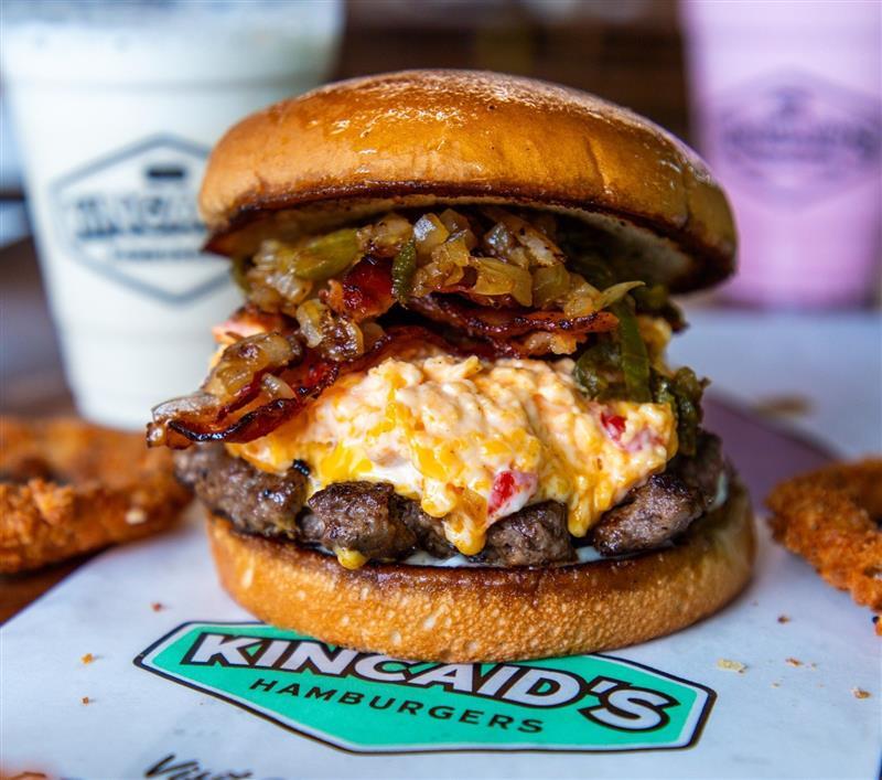 close up of kincaid cheeseburger 