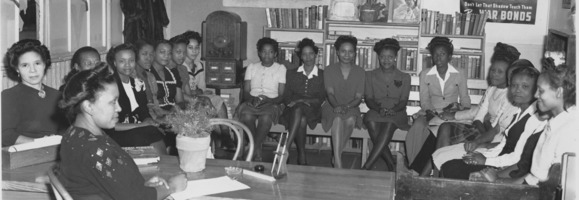 Group of African American women in the Negro War Recreation Council Building