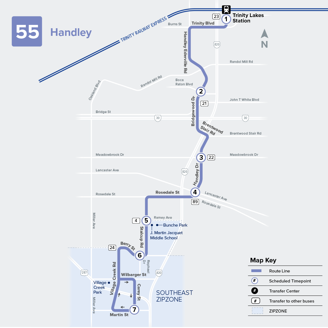 Route 55 | Trinity Lakes Station