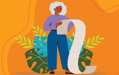 cartoon woman with checklist