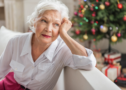 older woman facing seasonal depression