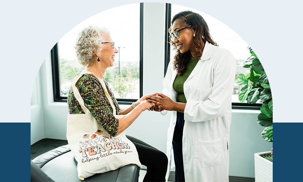 elderly woman with doctor