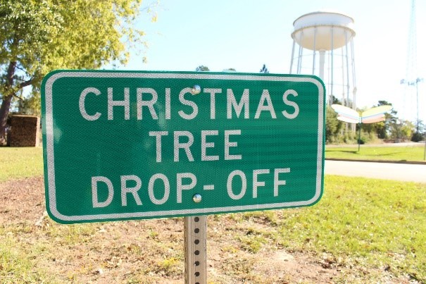 Tree drop off sign