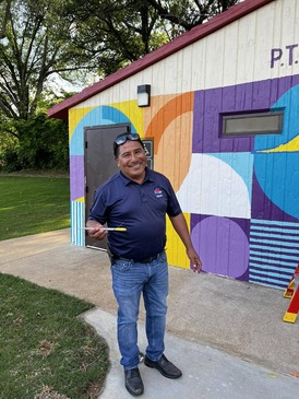 P.T. Cole Park bathroom mural at opening